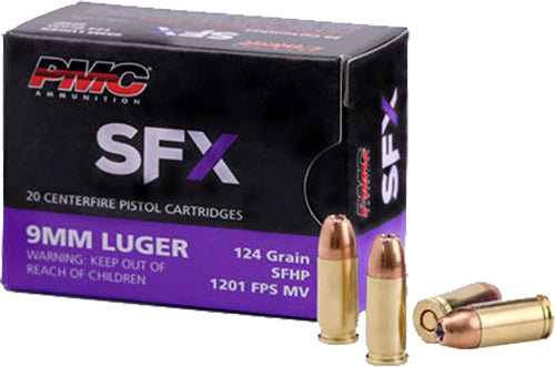 PMC 9mm Luger / Parabellum SFX 124gr JHP Ammo