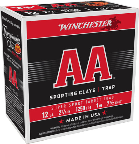 Winchester AA Sporting Clays/Trap 12 Gauge 2 3/4" 1 oz #7.5 Shot