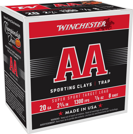 Winchester AASC208   20 Gauge  7/8oz #8 1300 FPS.