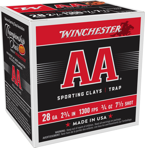 Winchester AA Supersport Sporting Clay 28 Gauge 2.75 in 3/4 oz #7.5