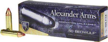 Alexander Arms .50 Beowulf 300gr Hornady FTX Ammo