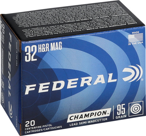 Federal .32 H&R Mag Champion Training 95gr SWC HP Ammo