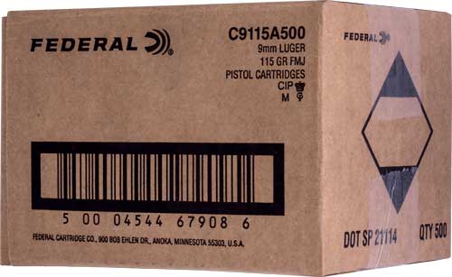 Federal Champion Bulk Training Pistol Ammo 9mm 115 grain FMJ