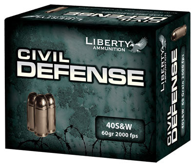 Liberty Ammunition .40 S&W Civil Defense 60gr Fragmenting HP Ammo