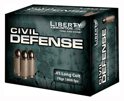 Liberty Ammunition LACD45031 Civil Defense Protection Lead Free Fragmenting Hollow Point 78 Grain .45 Long Colt 1800 fps