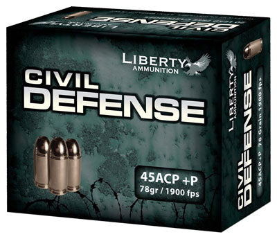 Liberty Ammunition .45 ACP +P Civil Defense 78gr Fragmenting HP Ammo