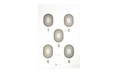 Action Target 5 Bull's-Eye Target, Cream and Black, 23" x 35", 100 Per Box #530-100
