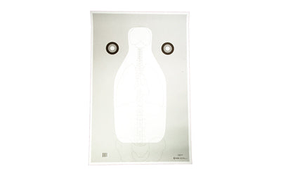 Action Target FBI Q Target w/ Vital Anatomy V2, Training Target, Black, White, and Gray, 23" x 35", 100 Per Box F-QANT-AV2-100