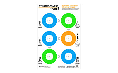Action Target GS-DCFIRE1, Game Series, Dynamic Course Of Fire 1 Target, Blue/Green/Orange, 23"x35", 100 Per Box GS-DCFIRE1-100