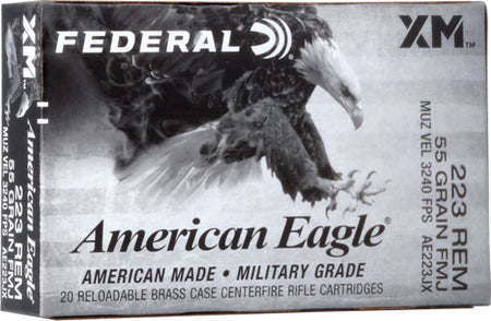Federal .223 Remington American Eagle XM Military Grade 55gr FMJ Ammo