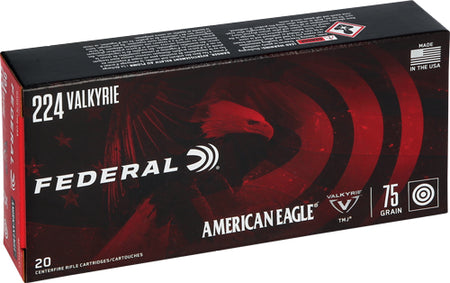 Federal .224 Valkyrie American Eagle 75gr TMJ Ammo