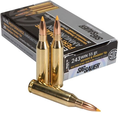 Sig Sauer .243 Winchester Elite Hunting Varmint & Predator 55gr PolyTip Ammo