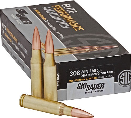 Sig Sauer E308M120 Elite Performance Marksman Open Tip Match 168 Grain .308 Win / 7.62x51mm 2700 fps
