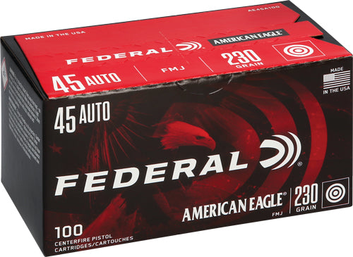 American Eagle AE45A100  Full Metal Jacket 230 Grain .45 ACP/Auto 890 fps