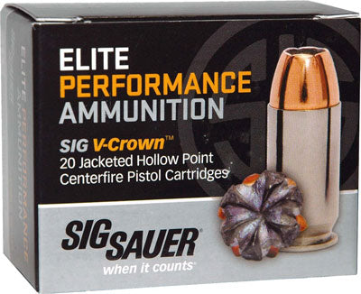 Sig Sauer .45 ACP Elite Performance 200gr V-Crown JHP Ammo