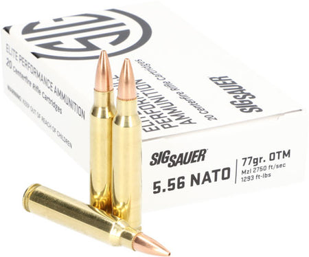 Sig Sauer 5.56x45mm NATO Marksman 77gr OTM Ammo
