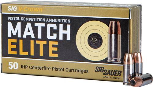 Sig Sauer 9mm Luger / Parabellum Match Elite Competition V-Crown 147gr JHP Ammo