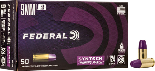 Federal 9mm Luger Syntech Training Match 124gr TSJ FN Ammo