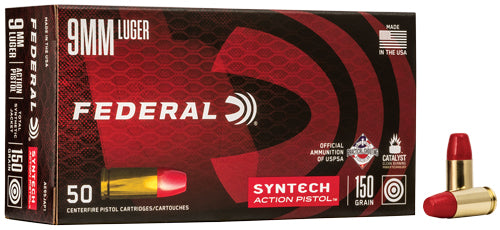 Federal 9mm Luger Syntech Action Pistol 150gr Flat Nose Ammo