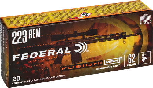 Federal .223 Remington MSR Fusion 62gr Bonded SP Ammo