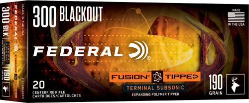 Federal .300 AAC Blackout Fusion Tipped 190gr PolyTip Ammo