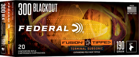Federal .300 AAC Blackout Fusion Tipped 190gr PolyTip Ammo
