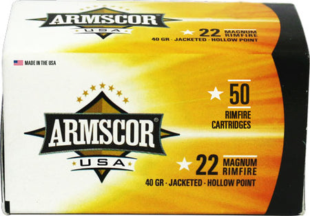 Armscor .22 WMR 40gr JHP Ammo - 50 Rounds