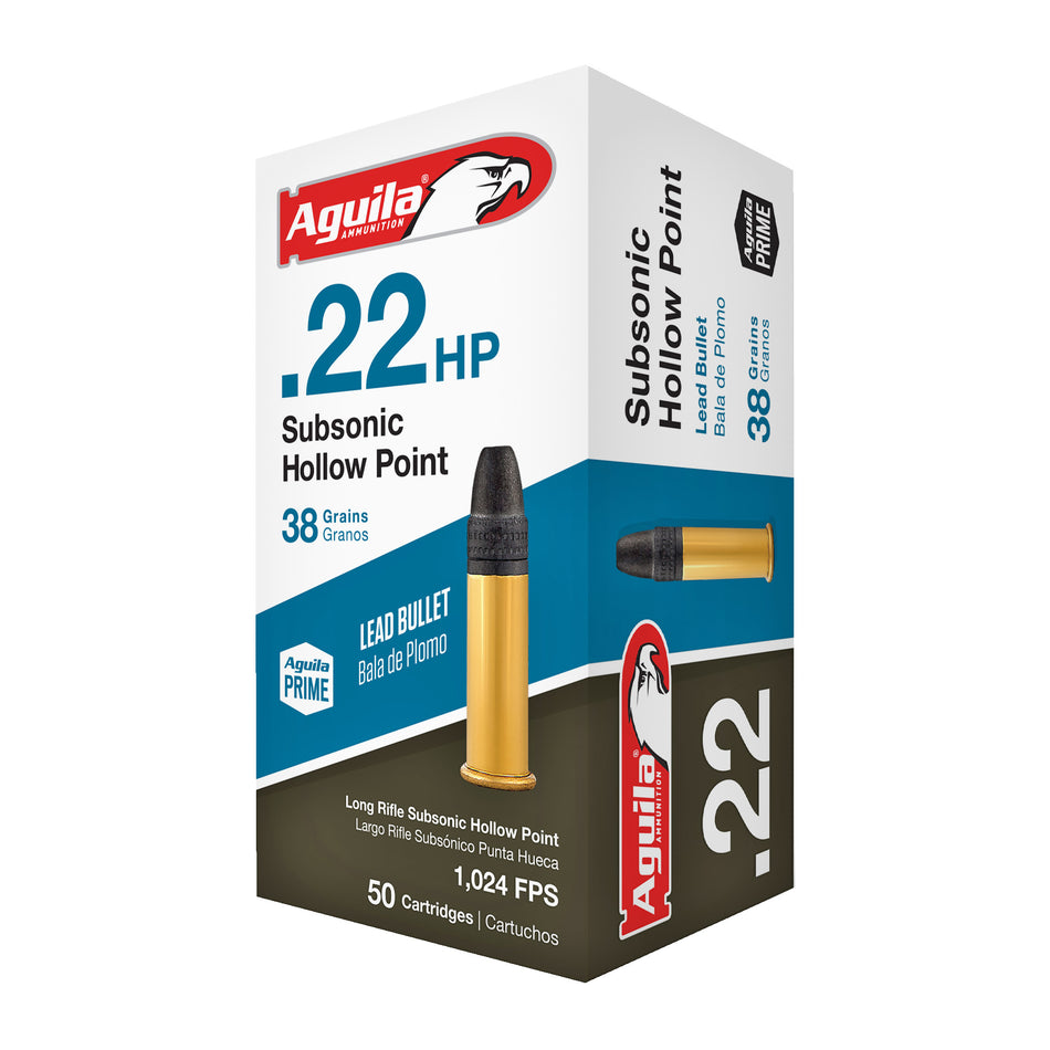 Aguila .22 Long Rifle Subsonic 38gr LSHP Ammo