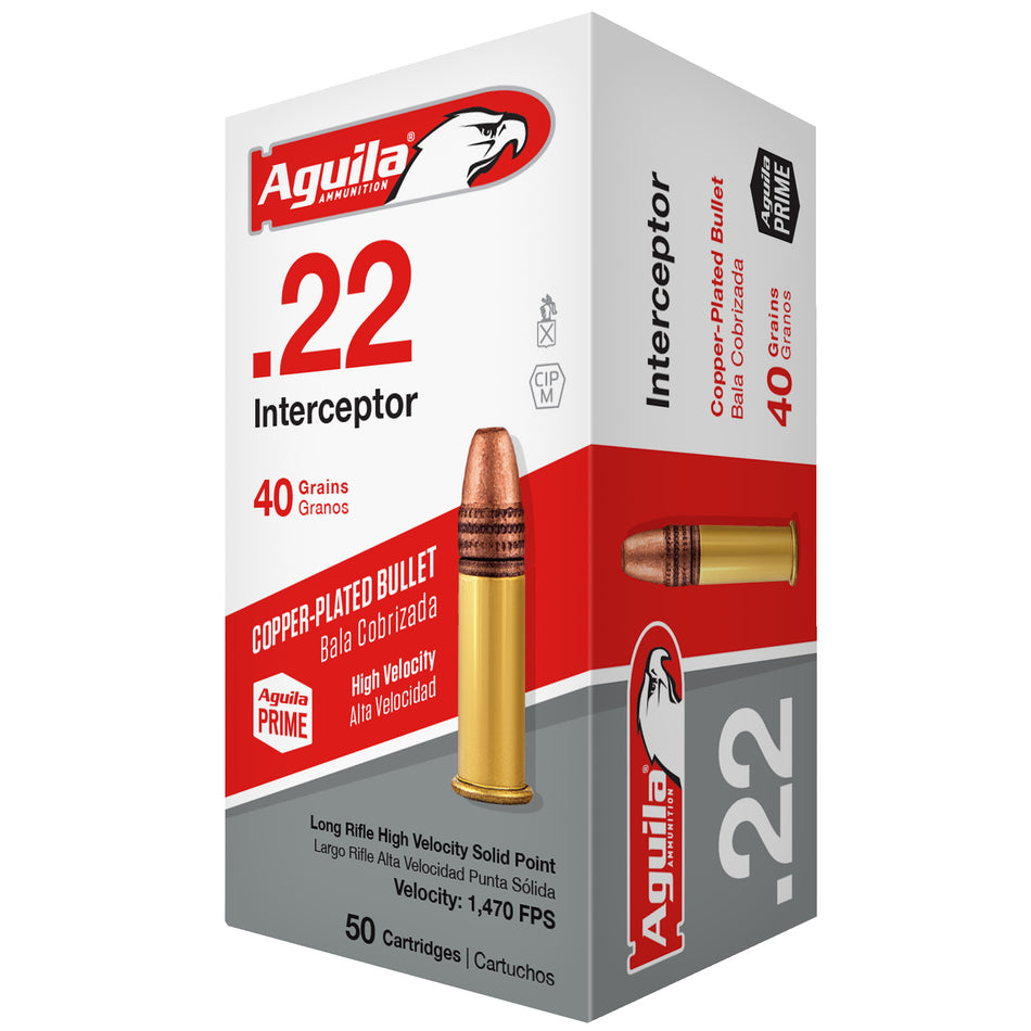 Aguila .22 LR Interceptor 40gr CPSP Ammo