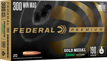 Federal .300 Win Mag Gold Medal 190gr Sierra MatchKing BTHP Ammo