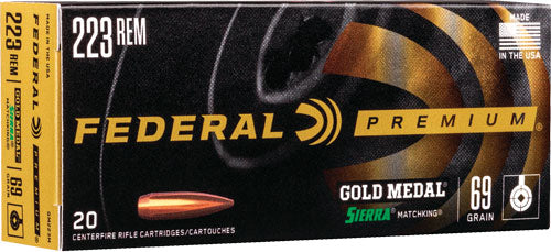 Federal GM65CRD1 Premium Gold Medal Sierra MatchKing Boat Tail Hollow Point 140 Grain 6.5mm Creedmoor 2675 fps
