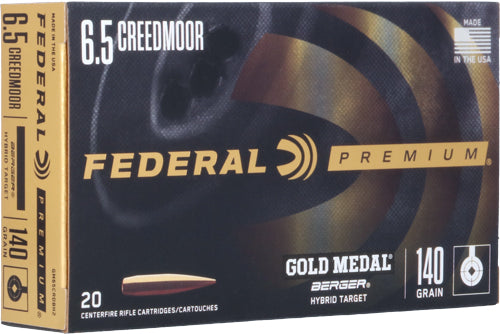 Federal 6.5 Creedmoor Gold Medal 140gr Berger Hybrid Ammo