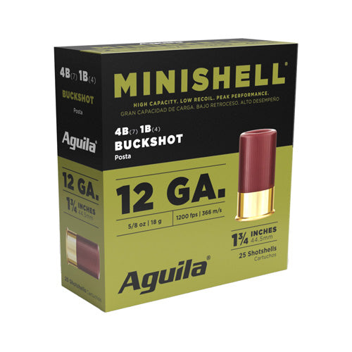 Aguila Minishell 12 Gauge 1 3/4'' 5/8 oz #4B (7P)/1B (4P) Buckshot