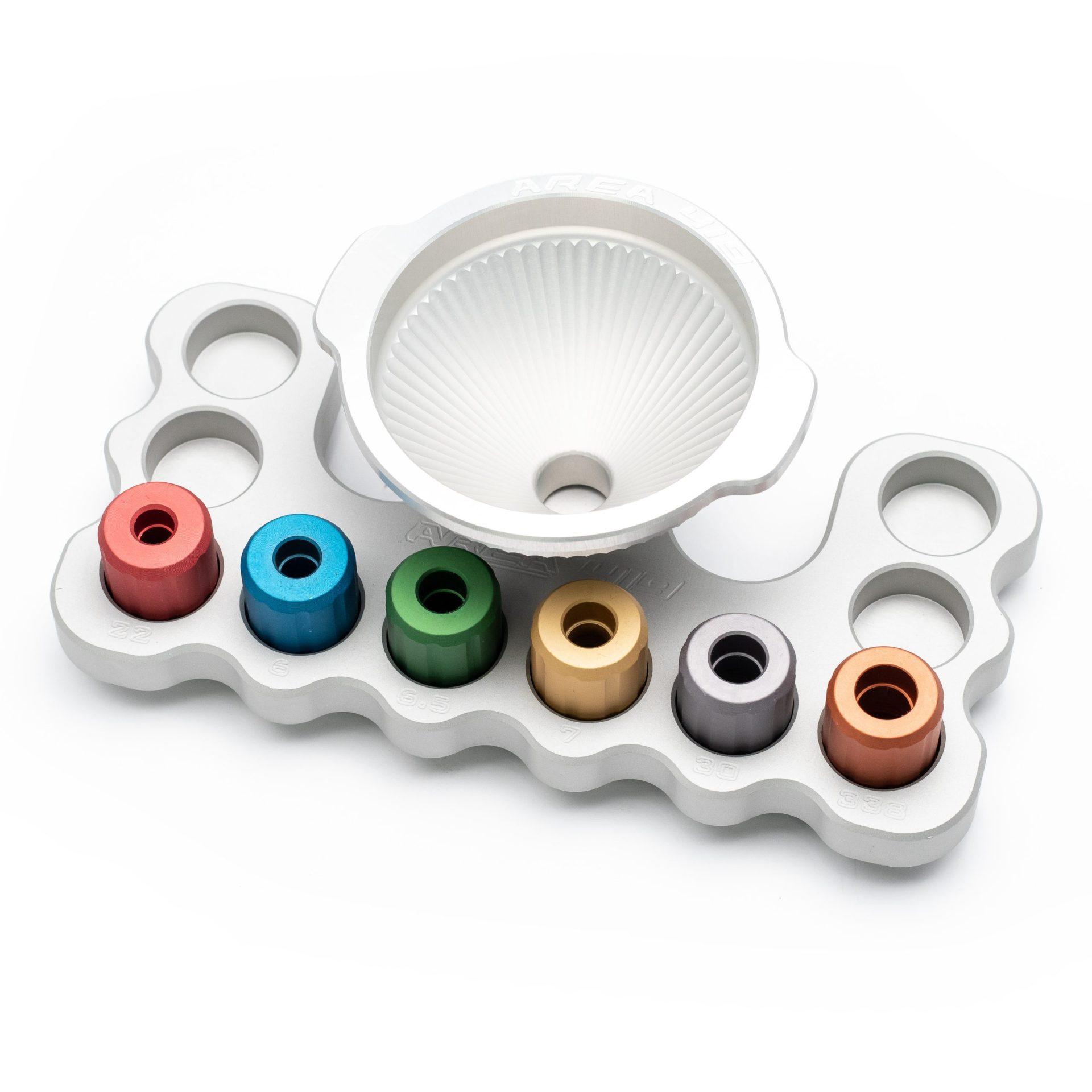 Area 419 Master Funnel Kit 22-338 Heads/ Funnel/ Handle/ Storage Block