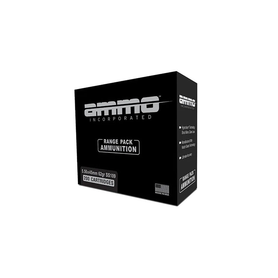 Ammo Inc 5.56x45mm NATO Signature SS109 Range Pack 62gr FMJ Ammo