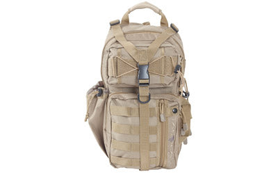 Allen Company Lite Force Tactical Sling Pack, Tan Endura Fabric, Sling Design, Padded Adjustable Single Shoulder Strap, Conceal Carry Compatible, Large Main Compression Strap, Water Bottle and Sunglasses Pockets, Hydration Compatible