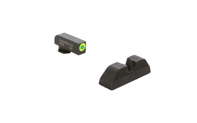 AmeriGlo Protector, Night Sight, Fits Glock Gen 5 9/40, Green Front with LumiGreen Outline, Black Serrated U Notch Rear, Matte Finish, Black GL-5354