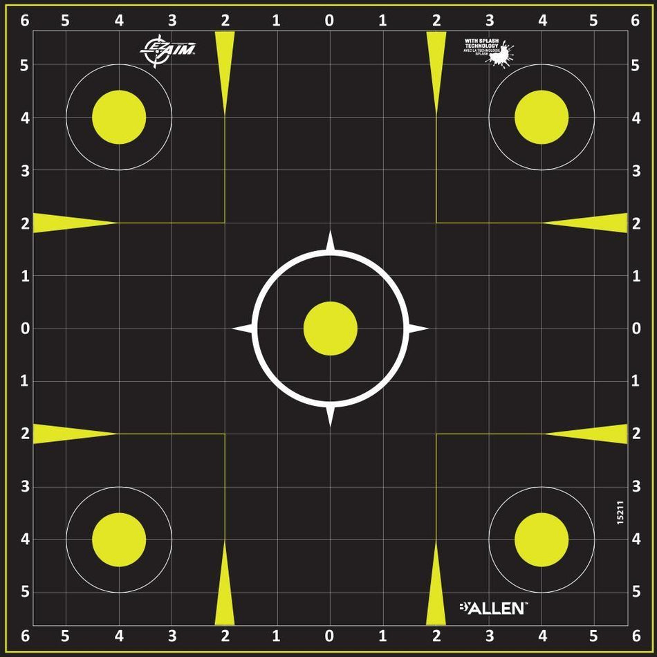 Allen EZ Aim Non-Adhesive Splash Target 12.5" Black and Yellow 30 per Pad