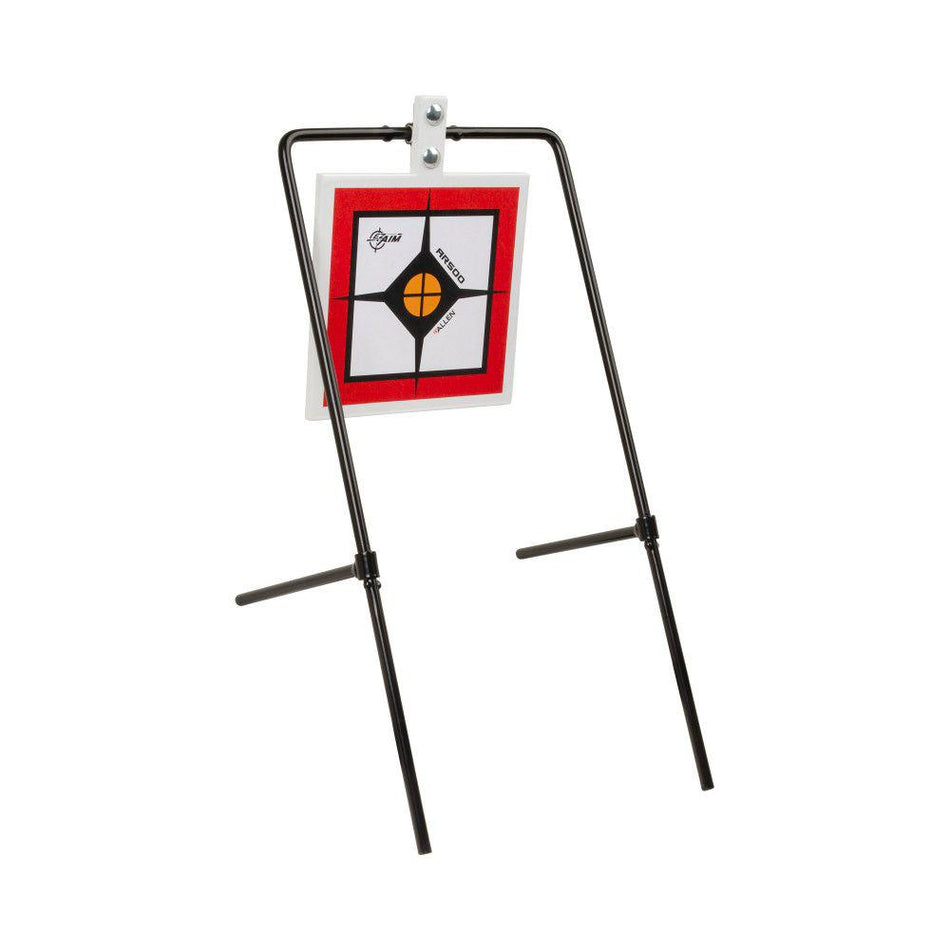 Allen EZ-Aim Hardrock AR500 Square Spinner Target & Stand for Rimfire Rounds & Centerfire Pistols 9.5"W x 20"H White/Red/Black