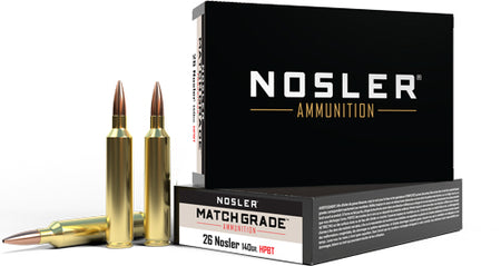 Nosler 51288 Match Grade Custom Competition Hollow Point Boat Tail 140 Grain .26 Nosler 3200 fps