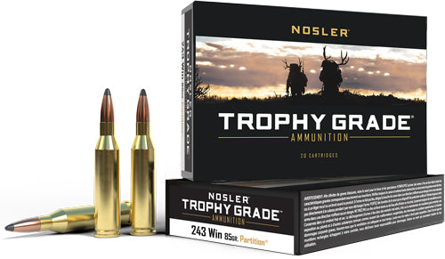 Nosler 60002 Trophy Grade Nosler Spitzer Partition 85 Grain .243 Winchester 3225 fps