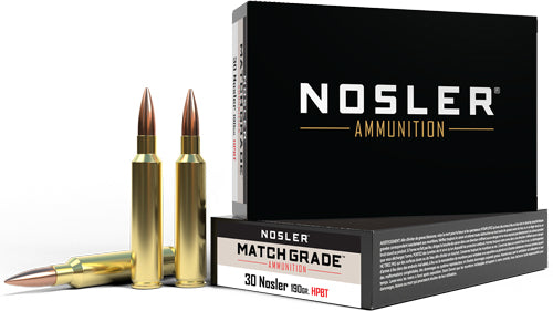 Nosler .30 Nosler Match Grade 190gr Custom Competition HPBT Ammo