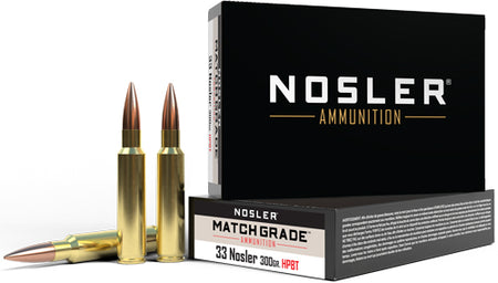 Nosler .33 Nosler Match Grade 300gr Custom Competition HPBT Ammo