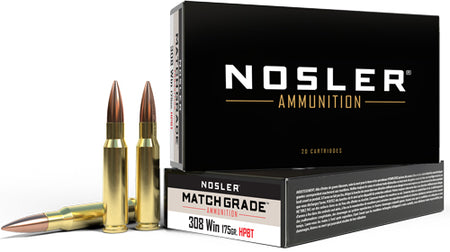 Nosler 60072 Match Grade Custom Competition Hollow Point Boat Tail 175 Grain .308 Win / 7.62x51mm 2600 fps