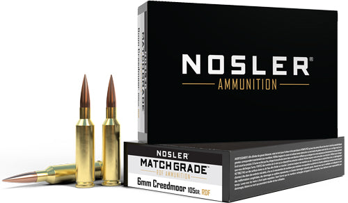 Nosler 60135 Match Grade RDF Hollow Point Boat Tail 105 Grain 6mm Creedmoor 3050 fps