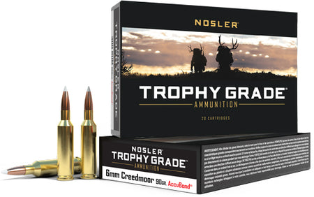 Nosler 60142 Trophy Grade AccuBond  Polymer Tip 90 Grain 6mm Creedmoor