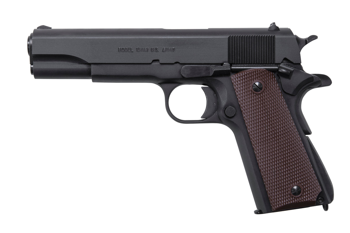Auto-Ordnance 1911BKO 1911 45 ACP 5" Barrel 7+1, Matte Black Carbon Steel Frame, Serrated Slide, Checkered Brown Polymer Grip, Manual Safety