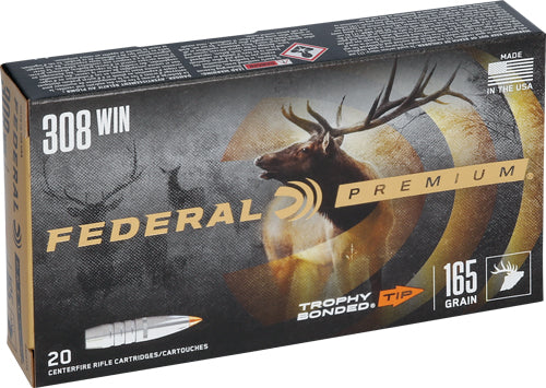 Federal P308TT2 Premium Trophy Bonded Tip 165 Grain .308 Win / 7.62x51mm 2700 fps