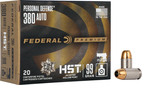 Federal .380 ACP/Auto Premium Defense 99gr JHP Ammo