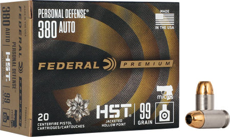 Federal .380 ACP/Auto Premium Defense 99gr JHP Ammo